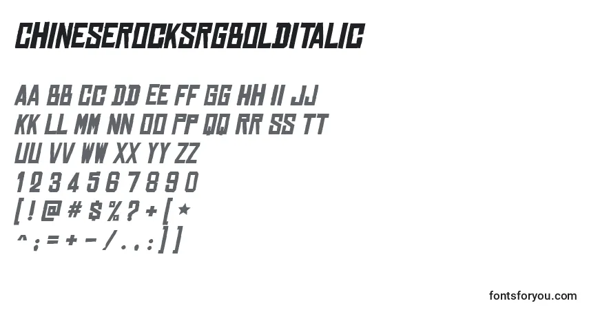 Шрифт ChineserocksrgBolditalic – алфавит, цифры, специальные символы