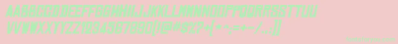 ChineserocksrgBolditalic Font – Green Fonts on Pink Background