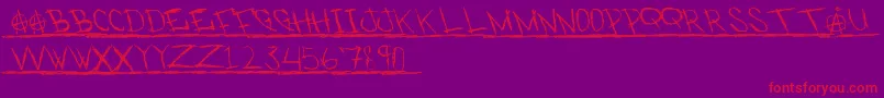 PunkKid2-Schriftart – Rote Schriften auf violettem Hintergrund