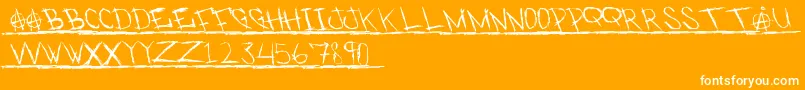 PunkKid2-Schriftart – Weiße Schriften auf orangefarbenem Hintergrund