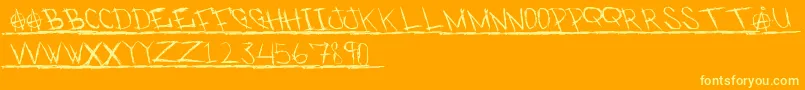 PunkKid2-Schriftart – Gelbe Schriften auf orangefarbenem Hintergrund