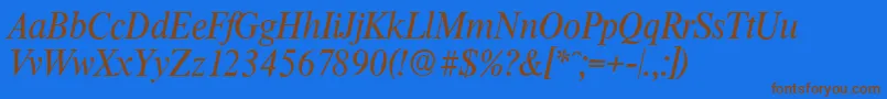 ThamesserialItalic Font – Brown Fonts on Blue Background