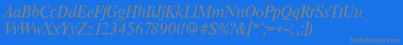ThamesserialItalic-Schriftart – Graue Schriften auf blauem Hintergrund