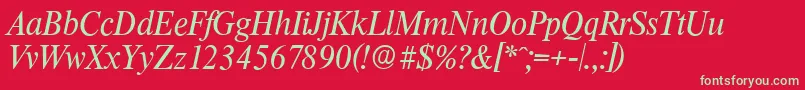 ThamesserialItalic Font – Green Fonts on Red Background