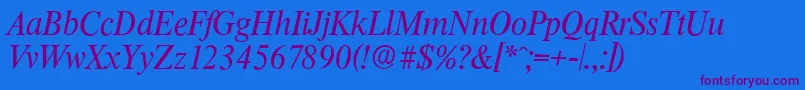 ThamesserialItalic Font – Purple Fonts on Blue Background
