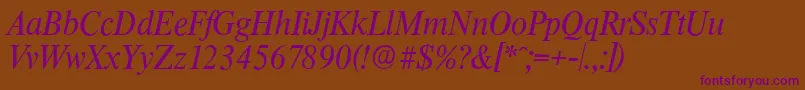 ThamesserialItalic Font – Purple Fonts on Brown Background