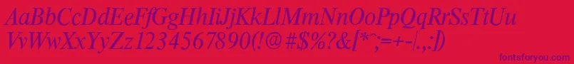 ThamesserialItalic Font – Purple Fonts on Red Background
