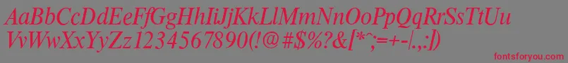 ThamesserialItalic Font – Red Fonts on Gray Background