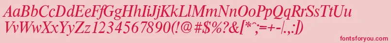 ThamesserialItalic Font – Red Fonts on Pink Background