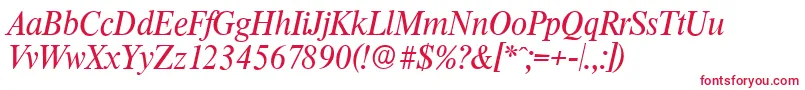 ThamesserialItalic Font – Red Fonts on White Background