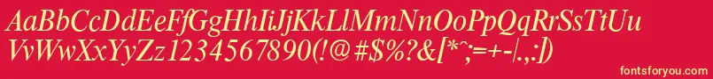 ThamesserialItalic Font – Yellow Fonts on Red Background