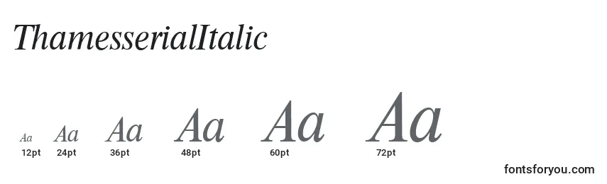Размеры шрифта ThamesserialItalic