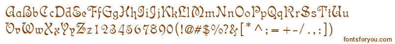IsabellaDecor-fontti – ruskeat fontit valkoisella taustalla
