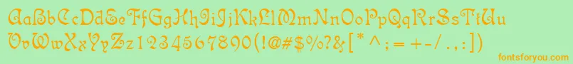 IsabellaDecor Font – Orange Fonts on Green Background
