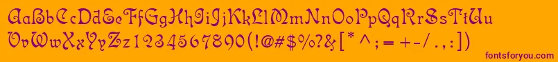 Шрифт IsabellaDecor – фиолетовые шрифты на оранжевом фоне