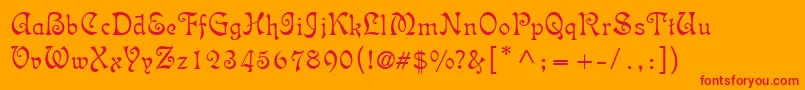 IsabellaDecor Font – Red Fonts on Orange Background