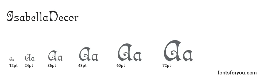 IsabellaDecor Font Sizes