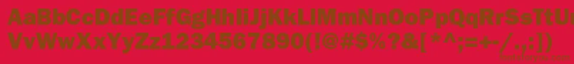 Bloknotheavyc Font – Brown Fonts on Red Background