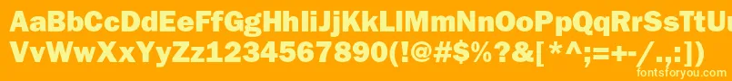 Bloknotheavyc Font – Yellow Fonts on Orange Background