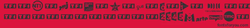 TvFrance Font – Black Fonts on Red Background