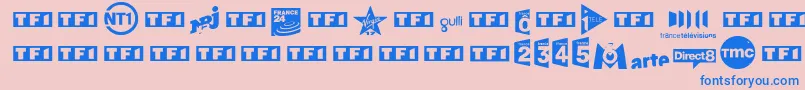 TvFrance Font – Blue Fonts on Pink Background