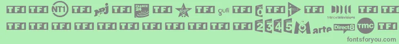 TvFrance Font – Gray Fonts on Green Background