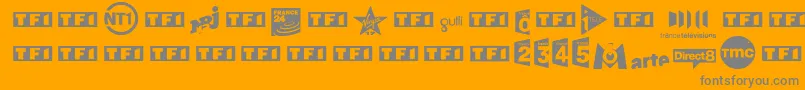 Fonte TvFrance – fontes cinzas em um fundo laranja