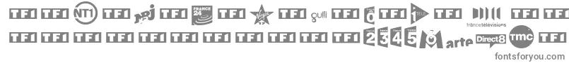 TvFrance-fontti – harmaat kirjasimet valkoisella taustalla