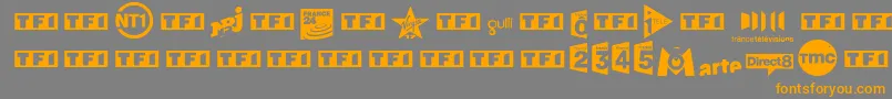 TvFrance-fontti – oranssit fontit harmaalla taustalla