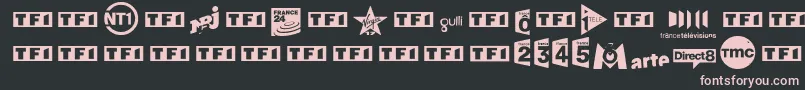 TvFrance Font – Pink Fonts on Black Background