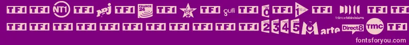 TvFrance Font – Pink Fonts on Purple Background