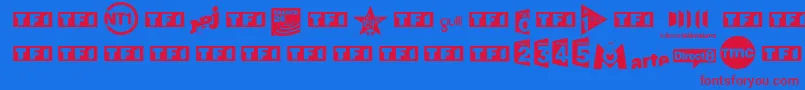 TvFrance Font – Red Fonts on Blue Background