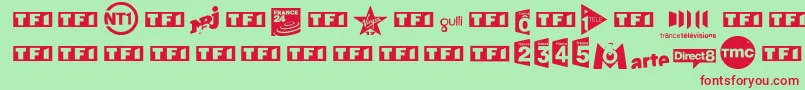 TvFrance Font – Red Fonts on Green Background