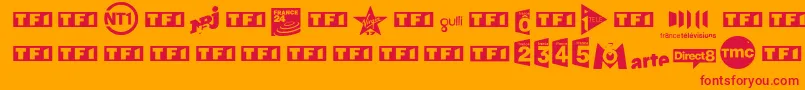 TvFrance Font – Red Fonts on Orange Background