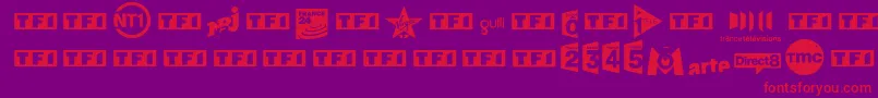 TvFrance Font – Red Fonts on Purple Background