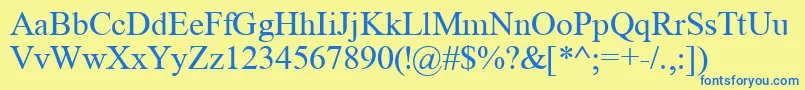 Tyr Font – Blue Fonts on Yellow Background