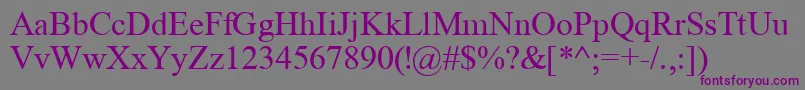 Tyr-Schriftart – Violette Schriften auf grauem Hintergrund