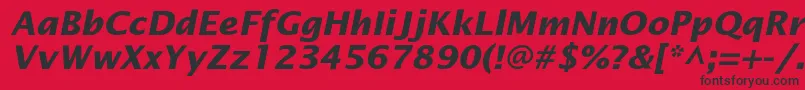 Шрифт OfficetypesansBoldItalic – чёрные шрифты на красном фоне