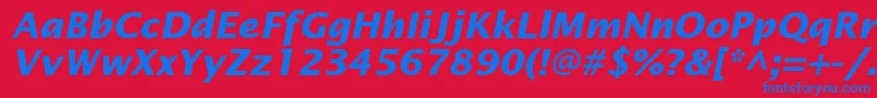 フォントOfficetypesansBoldItalic – 赤い背景に青い文字