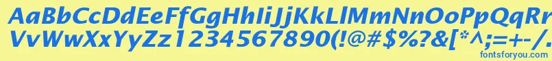 OfficetypesansBoldItalic Font – Blue Fonts on Yellow Background