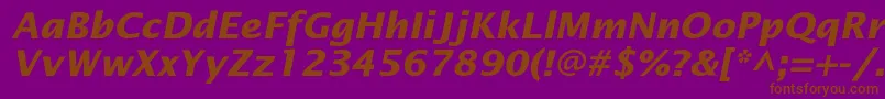 OfficetypesansBoldItalic Font – Brown Fonts on Purple Background