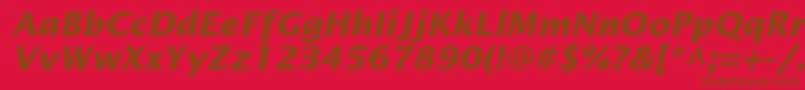 OfficetypesansBoldItalic Font – Brown Fonts on Red Background