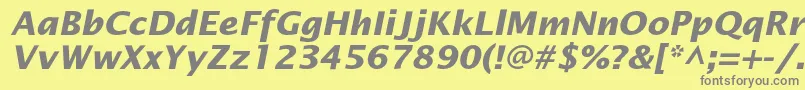 Шрифт OfficetypesansBoldItalic – серые шрифты на жёлтом фоне