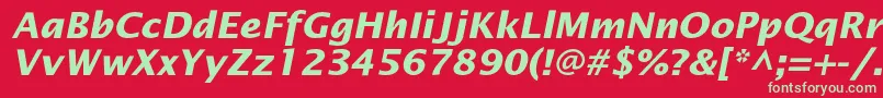 OfficetypesansBoldItalic Font – Green Fonts on Red Background