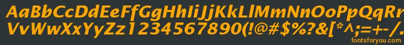 フォントOfficetypesansBoldItalic – 黒い背景にオレンジの文字