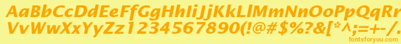 OfficetypesansBoldItalic Font – Orange Fonts on Yellow Background