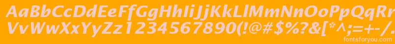Шрифт OfficetypesansBoldItalic – розовые шрифты на оранжевом фоне