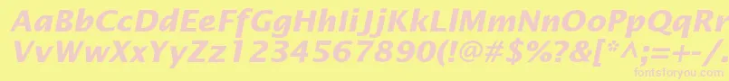Шрифт OfficetypesansBoldItalic – розовые шрифты на жёлтом фоне