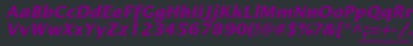 OfficetypesansBoldItalic Font – Purple Fonts on Black Background