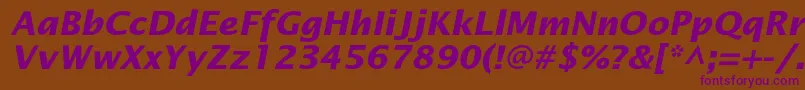 Шрифт OfficetypesansBoldItalic – фиолетовые шрифты на коричневом фоне